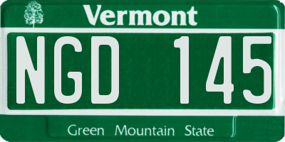 VT license plate NGD145