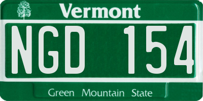 VT license plate NGD154