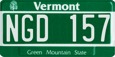 VT license plate NGD157