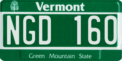 VT license plate NGD160