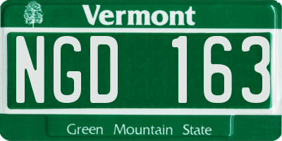 VT license plate NGD163