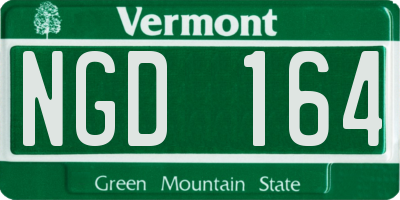 VT license plate NGD164