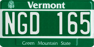 VT license plate NGD165