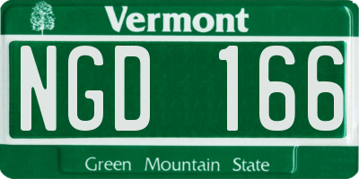 VT license plate NGD166