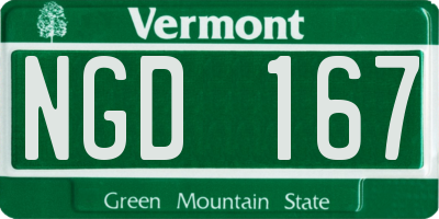 VT license plate NGD167
