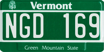 VT license plate NGD169