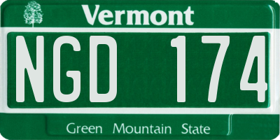 VT license plate NGD174