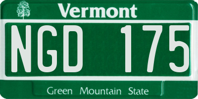 VT license plate NGD175