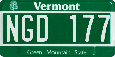 VT license plate NGD177