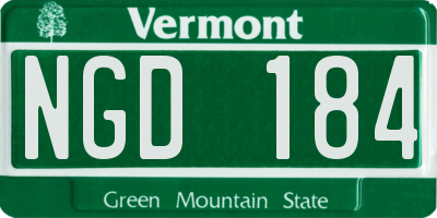 VT license plate NGD184