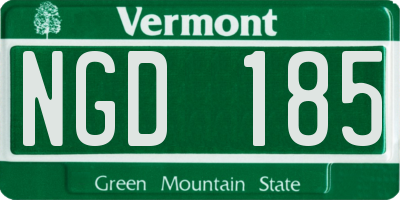 VT license plate NGD185