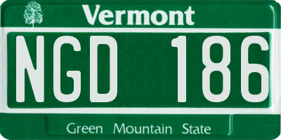 VT license plate NGD186