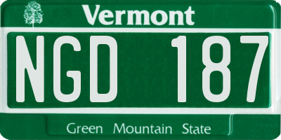VT license plate NGD187