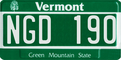 VT license plate NGD190