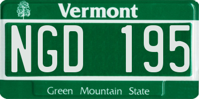 VT license plate NGD195
