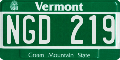 VT license plate NGD219
