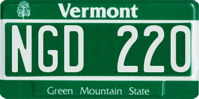 VT license plate NGD220