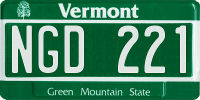 VT license plate NGD221