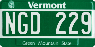 VT license plate NGD229