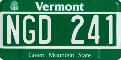 VT license plate NGD241