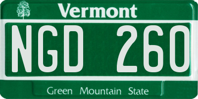 VT license plate NGD260