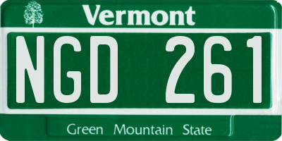 VT license plate NGD261