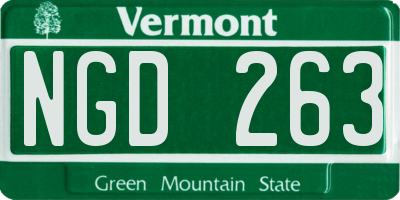 VT license plate NGD263