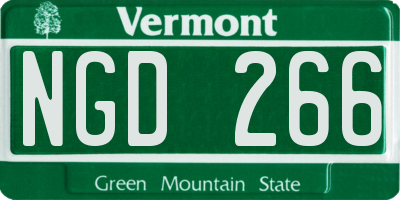 VT license plate NGD266
