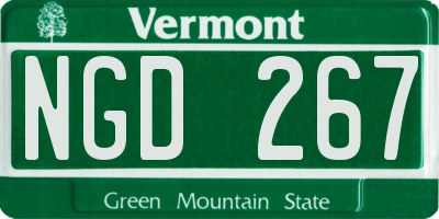 VT license plate NGD267
