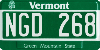 VT license plate NGD268