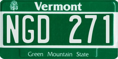 VT license plate NGD271