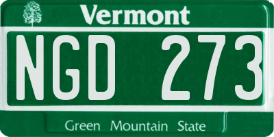 VT license plate NGD273