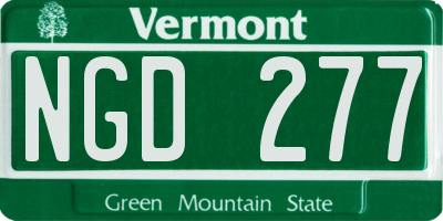 VT license plate NGD277