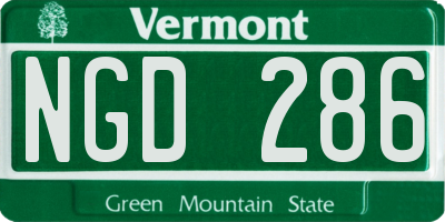 VT license plate NGD286