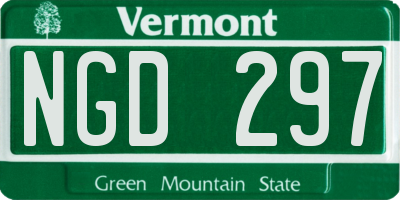 VT license plate NGD297