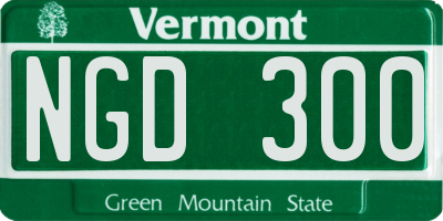 VT license plate NGD300