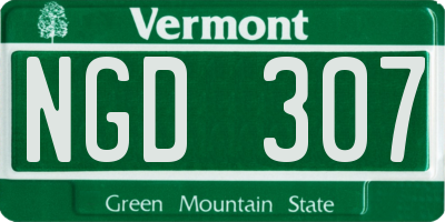 VT license plate NGD307