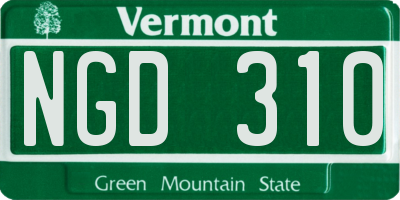 VT license plate NGD310