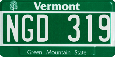 VT license plate NGD319