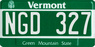 VT license plate NGD327
