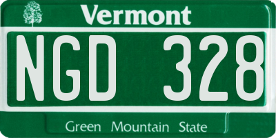VT license plate NGD328