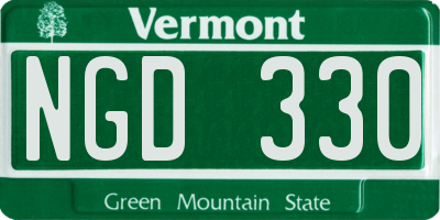 VT license plate NGD330