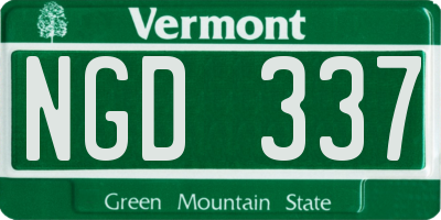 VT license plate NGD337