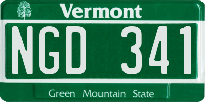 VT license plate NGD341