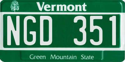VT license plate NGD351
