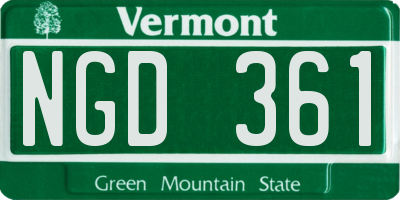 VT license plate NGD361