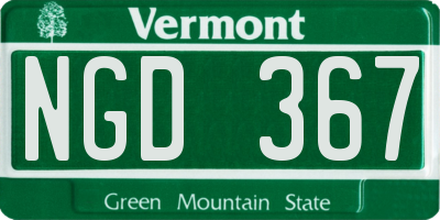 VT license plate NGD367