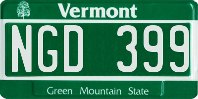 VT license plate NGD399