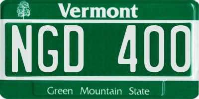 VT license plate NGD400