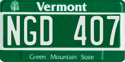 VT license plate NGD407